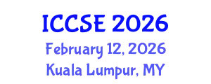 International Conference on Computer Science and Engineering (ICCSE) February 12, 2026 - Kuala Lumpur, Malaysia