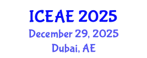 International Conference on Ecological and Agricultural Engineering (ICEAE) December 29, 2025 - Dubai, United Arab Emirates
