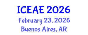 International Conference on Ecological and Agricultural Engineering (ICEAE) February 23, 2026 - Buenos Aires, Argentina