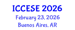 International Conference on Civil, Environmental and Structural Engineering (ICCESE) February 23, 2026 - Buenos Aires, Argentina