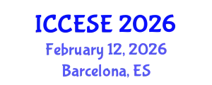 International Conference on Civil, Environmental and Structural Engineering (ICCESE) February 12, 2026 - Barcelona, Spain