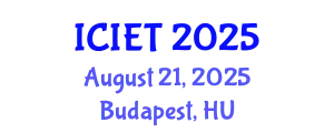 International Conference on Information Engineering and Technology (ICIET) August 21, 2025 - Budapest, Hungary
