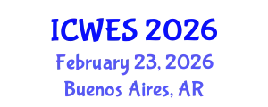 International Conference on Water and Environmental Sciences (ICWES) February 23, 2026 - Buenos Aires, Argentina