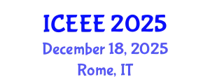 International Conference on Electrical and Electronics Engineering (ICEEE) December 18, 2025 - Rome, Italy