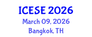 International Conference on Environmental Science and Engineering (ICESE) March 09, 2026 - Bangkok, Thailand