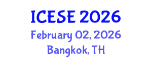 International Conference on Environmental Science and Engineering (ICESE) February 02, 2026 - Bangkok, Thailand