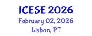 International Conference on Environmental Science and Engineering (ICESE) February 02, 2026 - Lisbon, Portugal