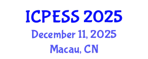 International Conference on Physical Education and Sport Science (ICPESS) December 11, 2025 - Macau, China