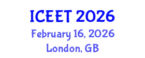 International Conference on Ecological Engineering and Technology (ICEET) February 16, 2026 - London, United Kingdom