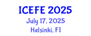 International Conference on Economics and Financial Engineering (ICEFE) July 17, 2025 - Helsinki, Finland