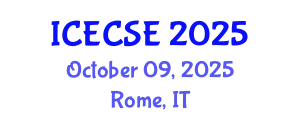 International Conference on Electrical and Computer Systems Engineering (ICECSE) October 09, 2025 - Rome, Italy