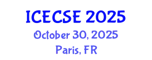 International Conference on Electrical and Computer Systems Engineering (ICECSE) October 30, 2025 - Paris, France