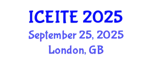 International Conference on Environmental, Infrastructure and Transportation Engineering (ICEITE) September 25, 2025 - London, United Kingdom
