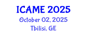 International Conference on Aeronautical and Mechanical Engineering (ICAME) October 02, 2025 - Tbilisi, Georgia