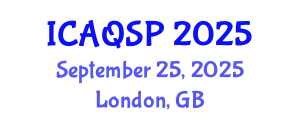 International Conference on Applied Quantum and Statistical Physics (ICAQSP) September 25, 2025 - London, United Kingdom