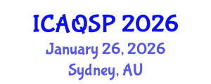 International Conference on Applied Quantum and Statistical Physics (ICAQSP) January 26, 2026 - Sydney, Australia