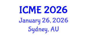 International Conference on Manufacturing Engineering (ICME) January 26, 2026 - Sydney, Australia