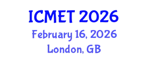 International Conference on Materials Engineering and Technology (ICMET) February 16, 2026 - London, United Kingdom