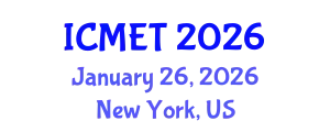 International Conference on Materials Engineering and Technology (ICMET) January 26, 2026 - New York, United States