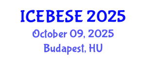 International Conference on Environmental, Biological, Ecological Sciences and Engineering (ICEBESE) October 09, 2025 - Budapest, Hungary
