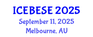 International Conference on Environmental, Biological, Ecological Sciences and Engineering (ICEBESE) September 11, 2025 - Melbourne, Australia