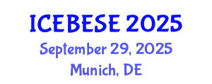 International Conference on Environmental, Biological, Ecological Sciences and Engineering (ICEBESE) September 29, 2025 - Munich, Germany