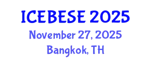 International Conference on Environmental, Biological, Ecological Sciences and Engineering (ICEBESE) November 27, 2025 - Bangkok, Thailand