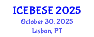 International Conference on Environmental, Biological, Ecological Sciences and Engineering (ICEBESE) October 30, 2025 - Lisbon, Portugal