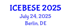 International Conference on Environmental, Biological, Ecological Sciences and Engineering (ICEBESE) July 24, 2025 - Berlin, Germany