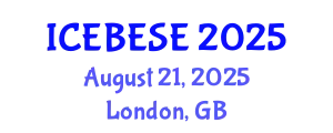 International Conference on Environmental, Biological, Ecological Sciences and Engineering (ICEBESE) August 21, 2025 - London, United Kingdom