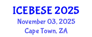 International Conference on Environmental, Biological, Ecological Sciences and Engineering (ICEBESE) November 03, 2025 - Cape Town, South Africa