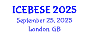 International Conference on Environmental, Biological, Ecological Sciences and Engineering (ICEBESE) September 25, 2025 - London, United Kingdom