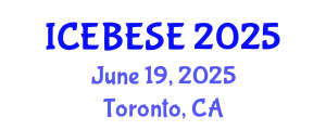 International Conference on Environmental, Biological, Ecological Sciences and Engineering (ICEBESE) June 19, 2025 - Toronto, Canada