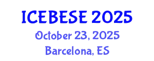 International Conference on Environmental, Biological, Ecological Sciences and Engineering (ICEBESE) October 23, 2025 - Barcelona, Spain