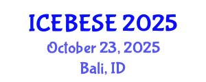 International Conference on Environmental, Biological, Ecological Sciences and Engineering (ICEBESE) October 23, 2025 - Bali, Indonesia
