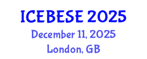 International Conference on Environmental, Biological, Ecological Sciences and Engineering (ICEBESE) December 11, 2025 - London, United Kingdom