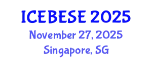 International Conference on Environmental, Biological, Ecological Sciences and Engineering (ICEBESE) November 27, 2025 - Singapore, Singapore