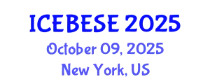 International Conference on Environmental, Biological, Ecological Sciences and Engineering (ICEBESE) October 09, 2025 - New York, United States