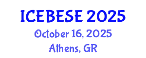 International Conference on Environmental, Biological, Ecological Sciences and Engineering (ICEBESE) October 16, 2025 - Athens, Greece