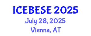 International Conference on Environmental, Biological, Ecological Sciences and Engineering (ICEBESE) July 28, 2025 - Vienna, Austria
