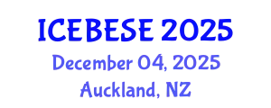 International Conference on Environmental, Biological, Ecological Sciences and Engineering (ICEBESE) December 04, 2025 - Auckland, New Zealand
