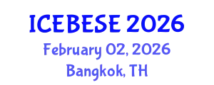 International Conference on Environmental, Biological, Ecological Sciences and Engineering (ICEBESE) February 02, 2026 - Bangkok, Thailand