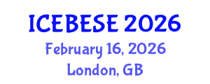 International Conference on Environmental, Biological, Ecological Sciences and Engineering (ICEBESE) February 16, 2026 - London, United Kingdom