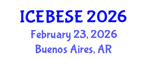 International Conference on Environmental, Biological, Ecological Sciences and Engineering (ICEBESE) February 23, 2026 - Buenos Aires, Argentina