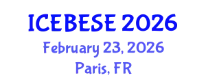 International Conference on Environmental, Biological, Ecological Sciences and Engineering (ICEBESE) February 23, 2026 - Paris, France