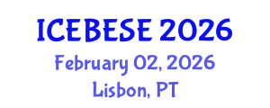 International Conference on Environmental, Biological, Ecological Sciences and Engineering (ICEBESE) February 02, 2026 - Lisbon, Portugal