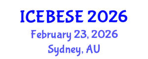 International Conference on Environmental, Biological, Ecological Sciences and Engineering (ICEBESE) February 23, 2026 - Sydney, Australia