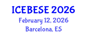 International Conference on Environmental, Biological, Ecological Sciences and Engineering (ICEBESE) February 12, 2026 - Barcelona, Spain
