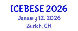 International Conference on Environmental, Biological, Ecological Sciences and Engineering (ICEBESE) January 12, 2026 - Zurich, Switzerland