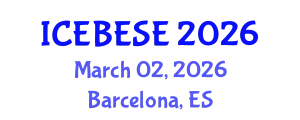 International Conference on Environmental, Biological, Ecological Sciences and Engineering (ICEBESE) March 02, 2026 - Barcelona, Spain